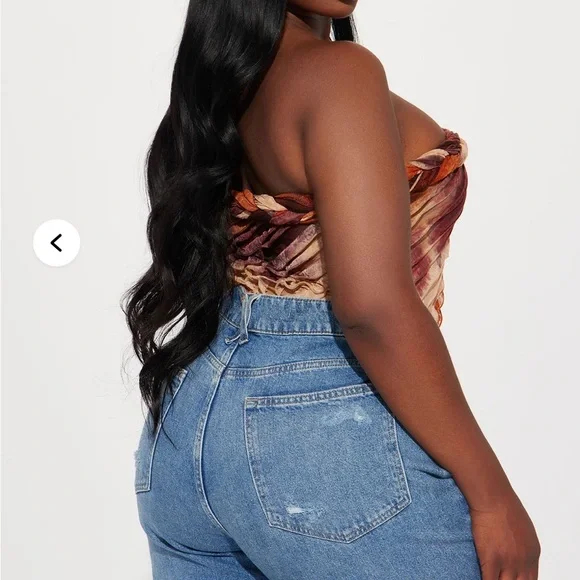 🤎New without tag🤎 Fashion Nova Brown Textured Bodysuit - Picture 9 of 9